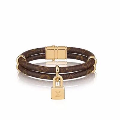 Louis Vuitton Keep It Padlock Pendant Monogram Coated Brown Canvas Twice Bracelet For Ladies M6640E 2022 Sale Online