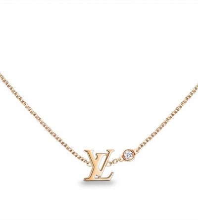  Louis Vuitton Idylle Blossom Women's Rose Gold/Silver  LV Symbol & Diamond Low Price Necklace Q93655