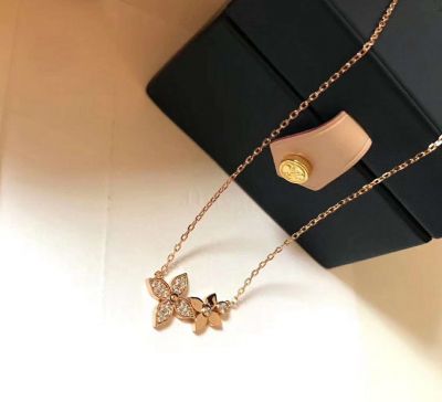  Louis Vuitton Star Blossom Rose Gold & Pave Diamond Monogram Flower Decoration Good Review Ladies Necklace Q93689