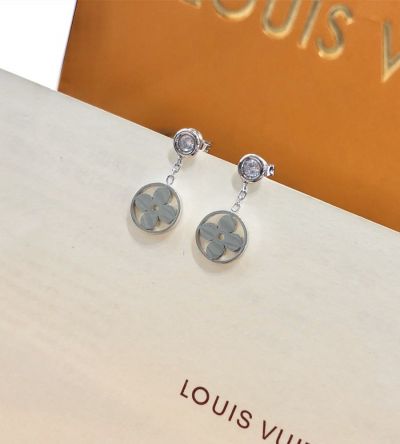  Louis Vuitton Idylle Blossoming Diamond Rounded Silver Monogram Flower Pendant Best Discount Women's Earring Drop Q96167