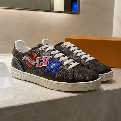 Women's Coffee Monogram Leather Low-top Rubber Sole With Colorful Pattern - Top-rated  Louis Vuitton Sneaker