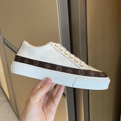 Fashion Perforated Classic Monogram White Leather Brown Trim - Top  Louis Vuitton Stellar Line Sneaker Site Online