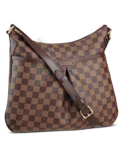 Best Louis Vuitton Brown Canvas Damier Printing Bloomsbury Plicated Top Women High End Leather Shoulder Bag