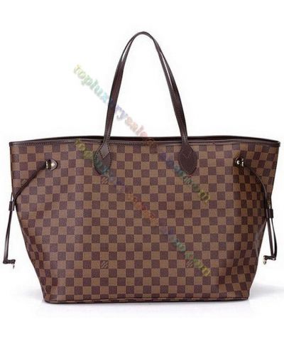 Copy Louis Vuitton Palermo Female Silver-Tone Hardware Damier Pattern Leather Top Sale Tote Bag