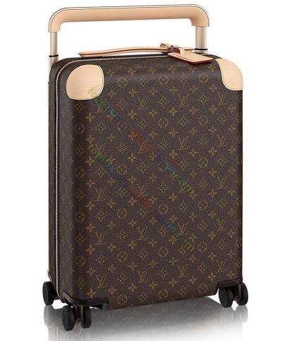 Classic Design Louis Vuitton Horizon 50 M23209 Beige Leather Monogram Coated Brown Canvas 4-wheeled Draw-bar Box For Travel