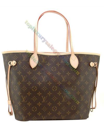 Clone Louis Vuitton  Printing Neverfulla Removable Pouch Brown Supple Canvas Natural Cowhide Trim Red Stripe Textile Lining Large Purse 32