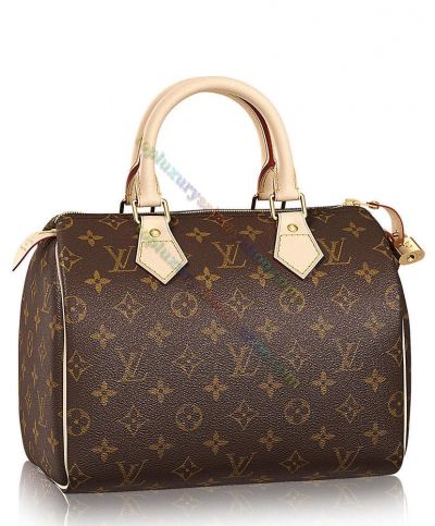  Louis Vuitton  Pattern Neverfulla Aureate Bolts-clipping Closure Short Beige Leather Handles  Soft Brown Canvas Tote Bag 25