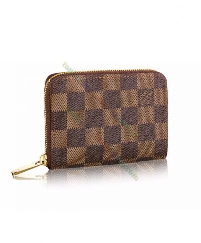  Louis Vuitton Damier Coated Canvas Brown Canvas Zipper Coin Purse For Men & Women N60213 Sale Online