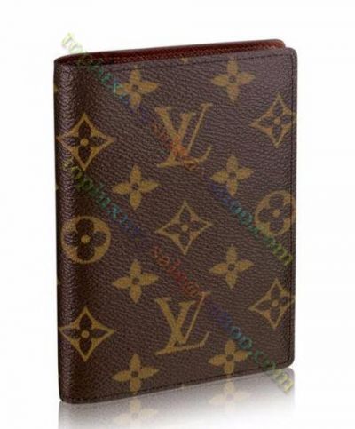 Louis Vuitton Coverp Monogram Brown Coated Canvas Passport Lady Bi-fold Low Price Short Wallet 