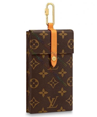 Louis Vuitton Monogram Pattern Box Phone Case Top Sale Unisex Brown Canvas Orange Belt Flap Wallet